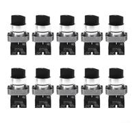 10 Units XB2-BD33 Rotary Switch 3 Way Maintained Latching Switch Aluminum Body Power Tool Vehicle Lighting Control Switch 22mm Mounting Hole