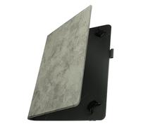 10” Universal Tablet Case Faux-leather Marble Design Video Stand Grey