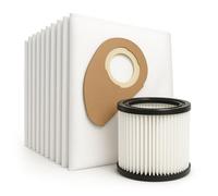 10 Vacuum Cleaner Bags + 1 Filter Compatible with Nilfisk Buddy II Vacuum Cleaner - 12/18 INOX, T, Buddy 2, Alternative to Original 81943047/81943048