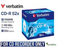 Verbatim CD-R 16x 80min Audio (Live It) - 10 Pack