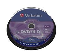 10 VERBATIM DVD+R DOUBLE DUAL LAYER 8.5GB 240 MINS BLANK RECORDABLE DL DVD