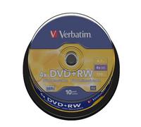 10 VERBATIM DVD+RW DVDRW 4x SPEED 4.7GB REWRITABLE BLANK DVD DISCS SPINDLE