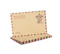 10 Vintage Kraft Paper Envelopes - 162 x 110mm, Brown Airmail with Exquisite Pattern for Postcard, Gift, Greeting Card, Invitation and Letters