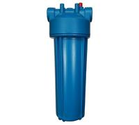 10" Water Filter Housing, 3/4" BSP Brass Ports with PRV, Standard size (Blue Bowl)