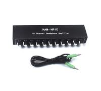 10 Way Stereo Headphone Amplifier Multiple Channel Music Splitter With 1 Input And 10 Output For Auditory Enthusiasts