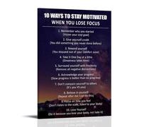10 Ways To Stay Motivated Affirmations Posters for Room Aesthetic Canvas Wall Art Bedroom Decor16x24inch(40x60cm)