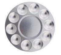 10 Well Aluminum Paint Palette Tray, 7.3 Inch Metal Mixing Palette for Studio Outdoor Miniature Painting, Art Supplies for Artists, Professionals