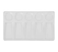 10-well Rectangular Shape Ceramic Palette for Watercolor Acrylic and Gouache Painting - 5 Round & 5 Rectangular Wells for Mixing White Color Compact