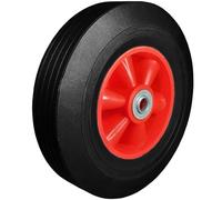 10" Wheel with 16mm Roller Bearings 255mm Solid Heavy Duty Rubber Tyre Puncture Proof Wheelbarrow Sack Truck Cart Wheel with 16mm Roller Bearings