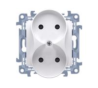 10 White 2-Way Switched Outlet Base with Screw Terminals 16A 250V