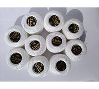 10 White Anchor Crochet Cotton Embroidery Thread Balls *Size no.8