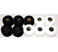 10 White & Black Anchor Crochet Cotton Embroidery Thread Balls *Size no.8