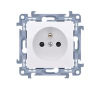 10 White Module 1-Gang Outlet with Shutters, Screw Terminals