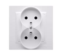 Simon 10 Double Socket z/u Monoblock 16A, 250V White CGZ2/11