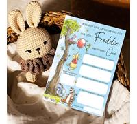 10 Winnie The Pooh 1st Birthday Time Capsule Cards - Classic Pooh Bear Personalised First Birthday Keepsake Cards