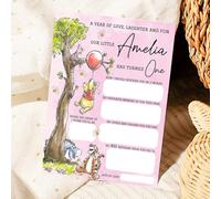10 Winnie The Pooh 1st Birthday Time Capsule Cards - Classic Pooh Bear Personalised Keepsake Memory Cards for First Year