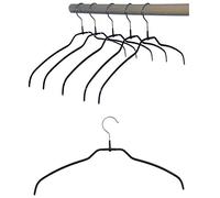 10 Wire Coat Hangers Non-Slip Coating for Shirts and Blouses 4 mm Metal black