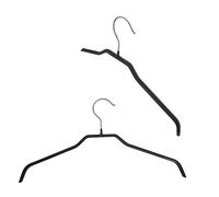 10 Wire Coat Hangers Non-Slip Coating for Shirts and Blouses 4 mm Metal schwarz 6mm