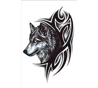 10 Wolf Head Tattoo Stickers Domineering Flower Arm Temporary Tattoo Stickers