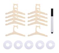 10 Wooden Baby Hangers 5 Dividers 1 Black Pen, Baby Hangers, Baby Clothes Hangers, Wooden Hangers for Clothes, Mini Clothes Hanger for Baby/Toddler/Newborn Clothes