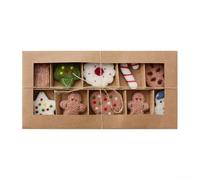 10 Wool Felt Snowman Christmas Ornaments For Tree Decor