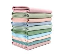 10 x 0.25 m cuff fabric set, tubular fabric, 70 cm wide, 95 % cotton, 5 % elastane selection jersey (pastel colours, set of 10)