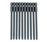 10 x 1/4 inch 100 mm PH2 Phillips Head Screwdriver Bits, S2 Steel Hex Shank Screwdriver Bits (Slitted + Cross + Hex Head) H6.3 x 100 x Φ5.0 x PH2