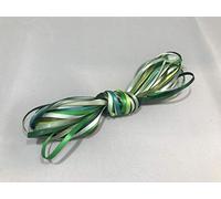 10 x 1 metre x 3mm Satin Ribbon Assorted Bundle Green ONLY Double Sided 10 metres Thin 3 mm