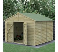 10 x 10 Forest Beckwood Apex Shed Shiplap Windowless Double Door 25yr Guarantee With Installation