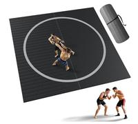 10' x 10' Wrestling Mat - Rollable BJJ Mat for Home & Gym, Portable Jiu Jitsu Mat for MMA, Grappling, Martial Arts & Kids Training