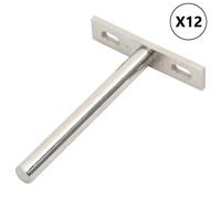 Floating Shelf Brackets 12pcs Invisible Wall Storage Shelf Carbon Steel vidaXL