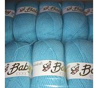 10 x 100g Woolcraft Babycare Baby Yarn, Wool, DK Double Knit (Aqua)
