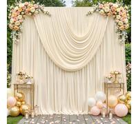 10 x 10ft Champagne Backdrop Curtains, Wrinkle Free Draping Fabric Wedding Birthday Baby Bridal Shower Graduation Party Drapes for Backdrop Photography Photo Booth Background Decoration