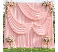 10 x 10ft Dusty Pink Backdrop Curtains, Pink Wrinkle Free Draping Fabric Wedding Birthday Baby Bridal Shower Graduation Party Drapes for Backdrop Photography Photo Booth Background Decoration