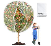 10 x 10ft Extra Large Fruits Tree Netting, Garden Mesh Insect Tree Cover with Zipper Drawstring Bird Barrier Net Plant Bag Blueberry Bushes Protection Plant Cover for Prevent Animals Deer Squirrel Bug