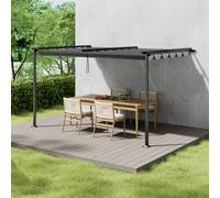10 x 10FT Outdoor Lean To Retractable Pergola with Canopy