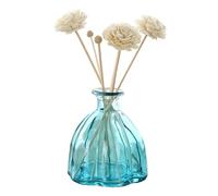 10 X 11cm Aroma Diffuser Empty Bottle, Glass Decorative Vase Jars Oil Diffusers Containers Fragrance Accessories for DIY Replacement Reed Diffuser Sets Essential Oils Craft Decoration (Blue)