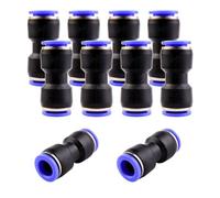 10 x 11mm Pneumatic Connectors, Pneumatic Connectors, Push in Quick Coupling, 11mm Straight Tyres, Quick Couplings, Pneumatic Tools for Quick Connection to Compressed Air