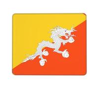 10 x 12 inch Square Mouse Pad - Non-Slip Rubber Base Mouse Mat Flag of The Kingdom of Bhutan Print Computer Mousepad,for Office and Home Desk