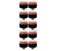 10 x 12mm Leather Brass Screw on Cue Tips for Snooker or Pool Cues