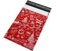 10 X 14 inch (100 Pack) RED Christmas XMAS Poly Postal Self Seal Bags Strong Mailing Bags Postage Packaging Assorted Mailers Posting Shipping Post Parcels Package Bags
