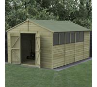10 x 15 Forest Beckwood Apex Shed Shiplap Double Doors 25yr Guarantee