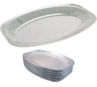 10 x 17" Oval Silver Embossed Foil Food Platter / Tray / Dish (43cm)