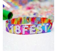 10 x 18FEST 18th Birthday Festival Birthday Party Wristbands Favours, Party Bag Fillers, 18th Party Favours 10 pack