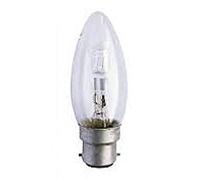 10 x 18w B22 Energy Saving Halogen Dimmable Clear Candles BC/B22/Bayonet Cap 23w Light Output
