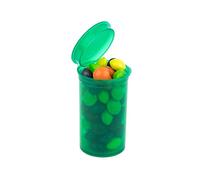 10 x 19 Dram / 80ml POP TOP SQUEEZE Bottles Container Vials RX - TRANSLUCENT GREEN - Child Resistant FDA Approved Medical Grade Plastic