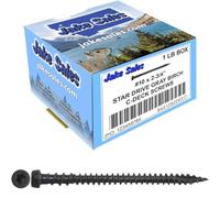 #10 x 2-3/4" Winchester Grey (Clamshell) Composite Decking Exterior Coated Wood Screw Torx/Star Drive Head (1 Pound - 75 APX. Screws) - Decking Exterior Coated Torx/Star Drive Wood Screws