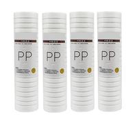 10 x 2.5 Whole House Grooved pp Cotton Water Filter, 4pcs Replacement Cartridge, for Well Water Filtration Compatible(1 Micron)
