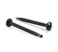 #10 x 2" Sheet Metal Screws 500PCS 410 Stainless Steel Truss Head Fast Self Tapping Black Oxide by(Black,#8 x 2")