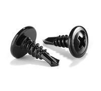 #10 x 2" Sheet Metal Screws 500PCS 410 Stainless Steel Truss Head Fast Self Tapping Black Oxide by(Black,#10 x 1/2")